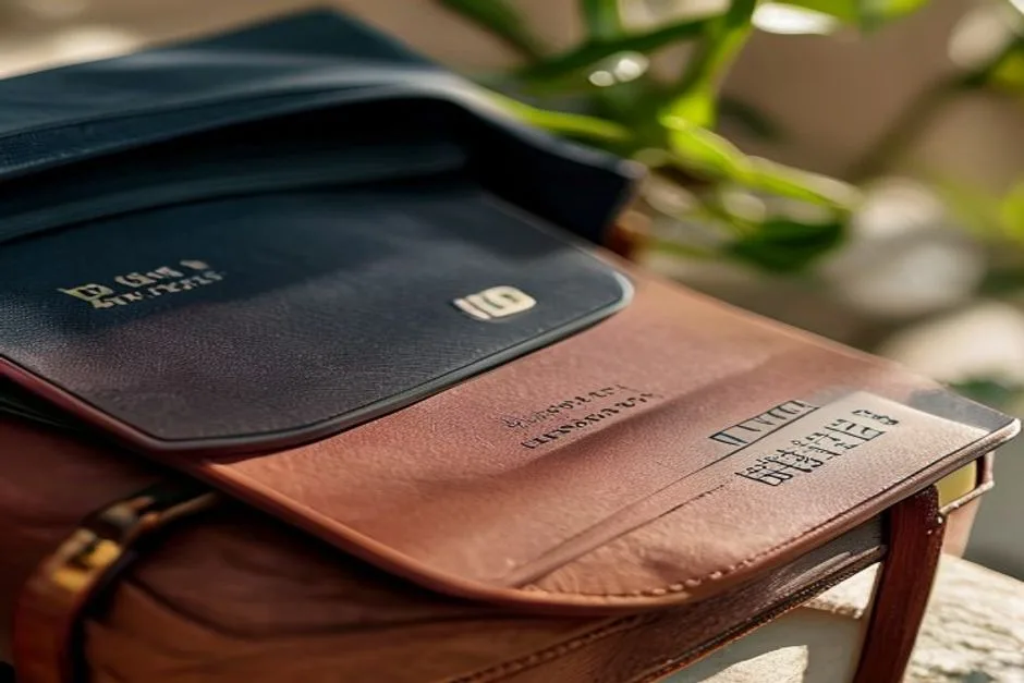 Close-up of a passport and a boarding pass on a bag, suggesting counted travel days